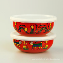 enamel ice bowl used in refrigerator with pattern liked by child